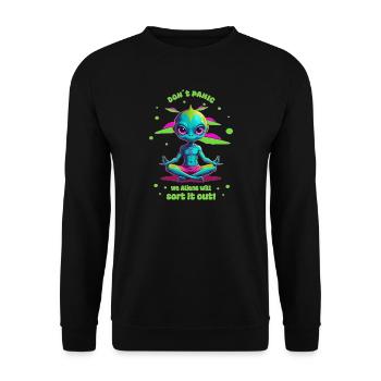 Alien Regulates this ! - Unisex Sweatshirt - black - Front - Alina (178cm) & Michal (187cm)