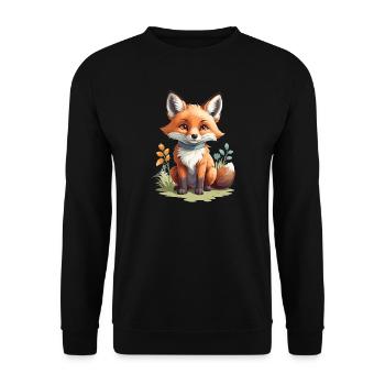 Süßer kleiner Fuchs - Unisex Pullover - Schwarz - Vorne - Alina (178cm) & Michal (187cm)