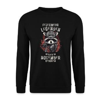 Feuerwehr Legenden sind November geboren - Unisex Pullover - Schwarz - Vorne - Alina (178cm) & Michal (187cm)