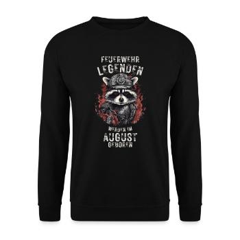 Feuerwehr Legenden sind im August geboren - Unisex Pullover - Schwarz - Vorne - Alina (178cm) & Michal (187cm)