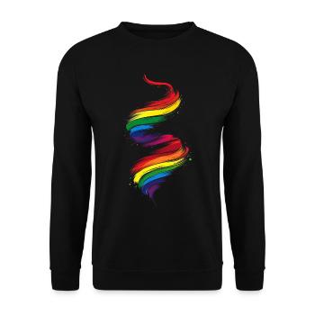 Abstrait Rainbow Pride Tornado Design - Vibrant - Sweat-shirt Unisexe - noir - Devant - Alina (178cm) & Michal (187cm)
