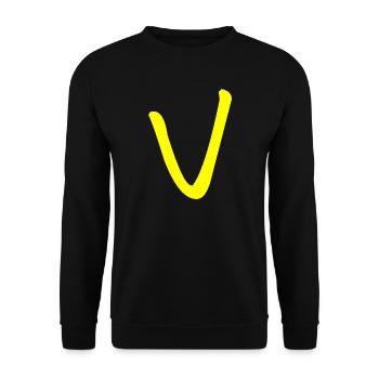 Buchstabe V - Unisex Pullover - Schwarz - Vorne - Alina (178cm) & Michal (187cm)
