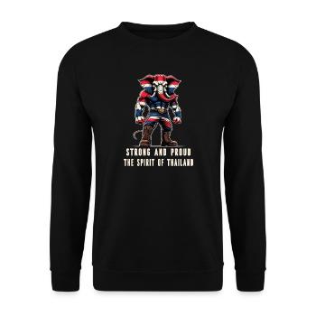 Drapeau de la Thaïlande, éléphant - Sweat-shirt Unisexe - noir - Devant - Alina (178cm) & Michal (187cm)