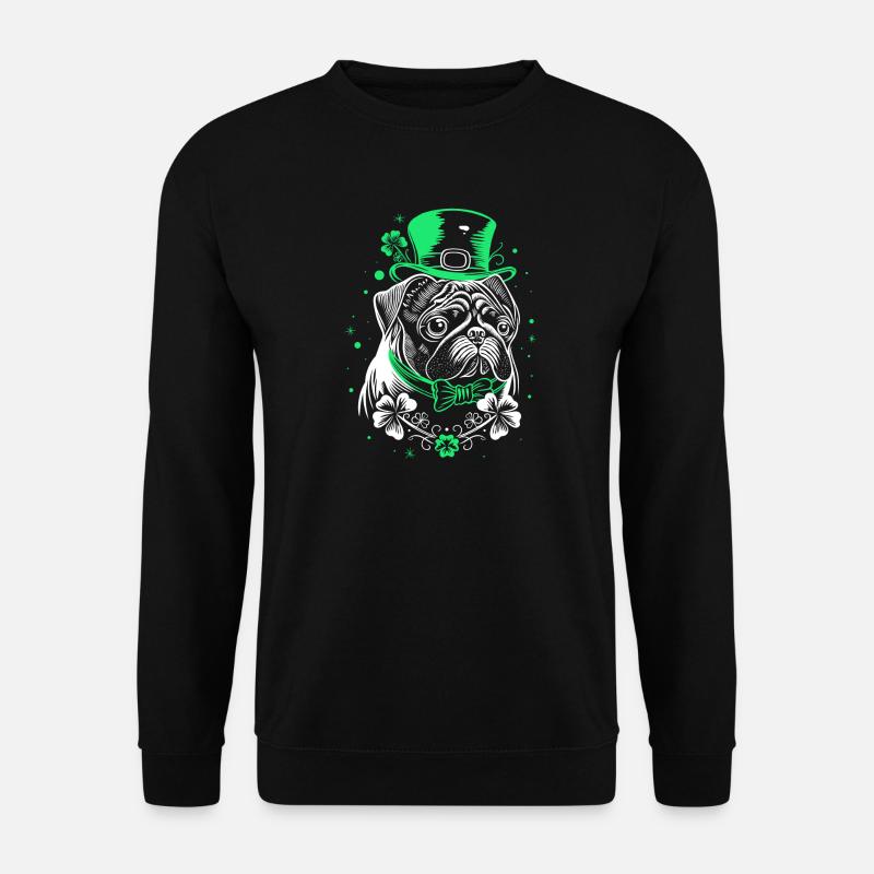 Carlin avec chapeau de la Saint-Patrick - Sweat-shirt Unisexe - noir