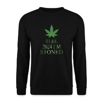 Legal Hemp 01.04.2024 - Unisex Sweatshirt - black - Front - Alina (178cm) & Michal (187cm)