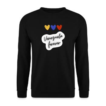 Venezuela für immer - Unisex Pullover - Schwarz - Vorne - Alina (178cm) & Michal (187cm)