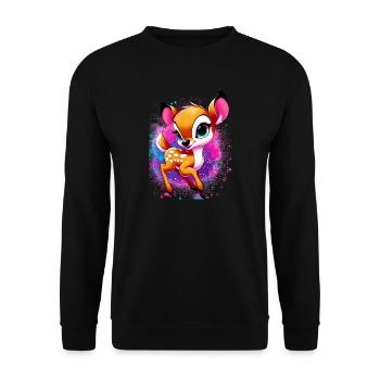 Fawn - Unisex Sweatshirt - black - Front - Alina (178cm) & Michal (187cm)