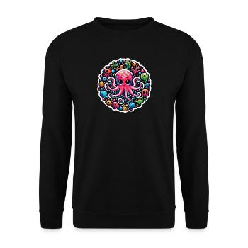 Poulpe Poisson pieuvre - Sweat-shirt Unisexe - noir - Devant - Alina (178cm) & Michal (187cm)