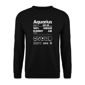 Aquarius Glyphs Neon Print - Unisex Sweatshirt - black - Front - Alina (178cm) & Michal (187cm)