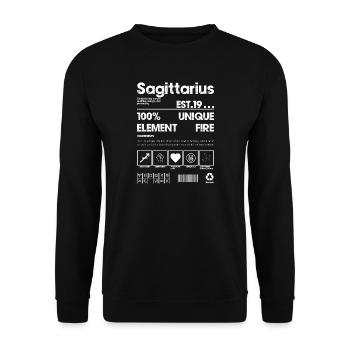 Sagittarius Zodiac Emblem Unique - Unisex Sweatshirt - black - Front - Alina (178cm) & Michal (187cm)