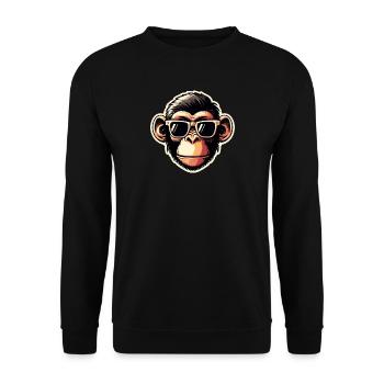 Affe Brille cool - Unisex Pullover - Schwarz - Vorne - Alina (178cm) & Michal (187cm)