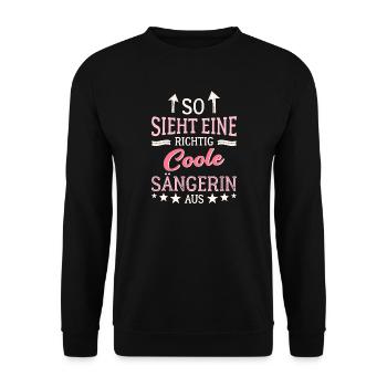 So sieht eine richtig coole Sängerin aus - Unisex Pullover - Schwarz - Vorne - Alina (178cm) & Michal (187cm)