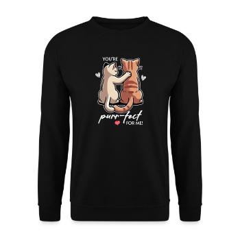 You're Purr-fect for Me, Cute Cats Valentine's Day - Unisex Sweatshirt - black - Front - Alina (178cm) & Michal (187cm)