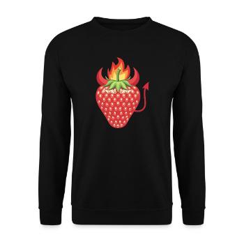 Devilish Strawberry - Unisex Sweatshirt - black - Front - Alina (178cm) & Michal (187cm)