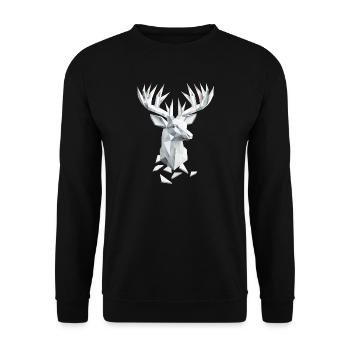 Geometric deer head – nature and elegance - Unisex Sweatshirt - black - Front - Alina (178cm) & Michal (187cm)