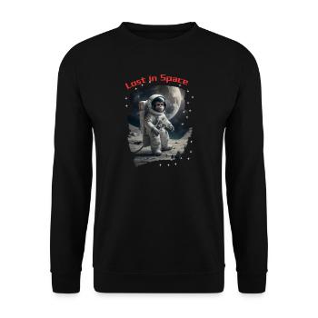 Lost in Space - Monkey as Astronaut - Unisex Sweatshirt - black - Front - Alina (178cm) & Michal (187cm)
