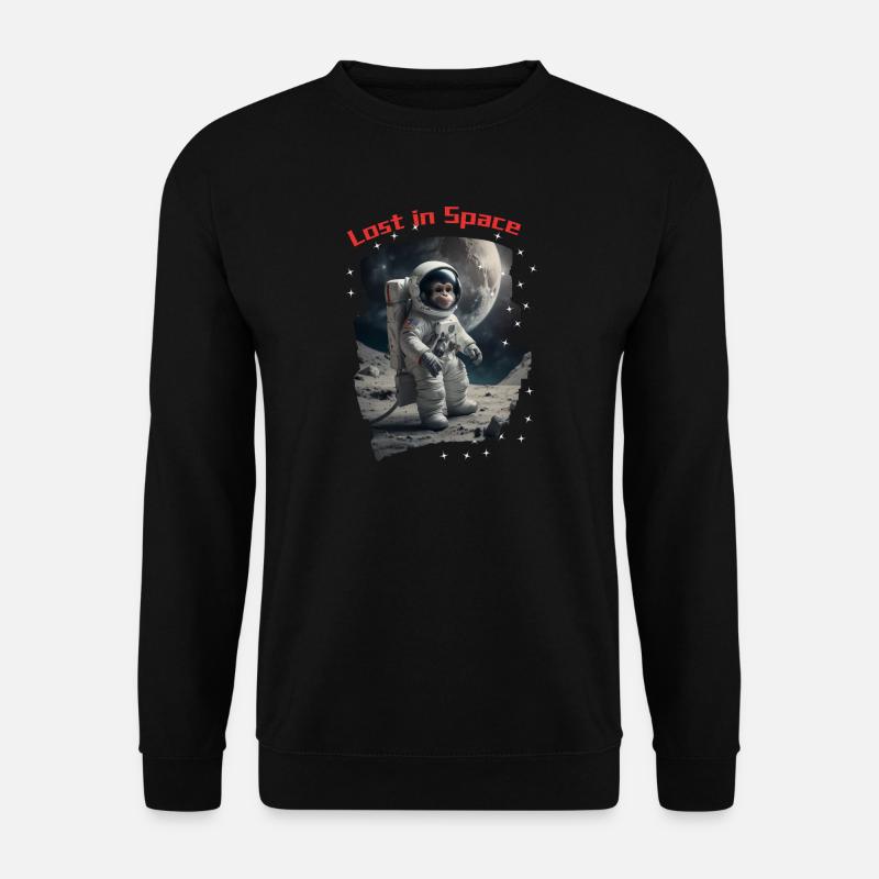 Lost in Space - Affe als Astronaut - Unisex Pullover - Schwarz