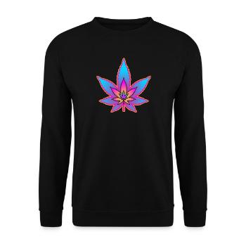 Cannabisblatt - Hanfblatt - Marihuana - Unisex Pullover - Schwarz - Vorne - Alina (178cm) & Michal (187cm)