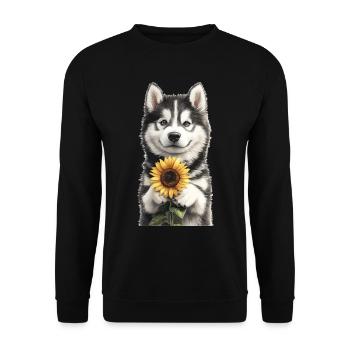 Alaskan Malamute - Unisex Pullover - Schwarz - Vorne - Alina (178cm) & Michal (187cm)