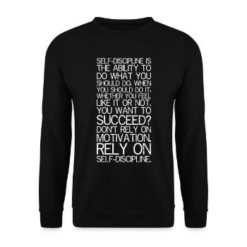 L’autodiscipline est la capacité de faire ce que vous - Sweat-shirt Unisexe - noir - Devant - Alina (178cm) & Michal (187cm)