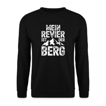 Mein Revier ist der Berg - Unisex Pullover - Schwarz - Vorne - Alina (178cm) & Michal (187cm)