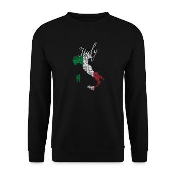 Italienische Silhouette mit Script - Unisex Pullover - Schwarz - Vorne - Alina (178cm) & Michal (187cm)