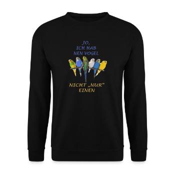 Saying Birds Budgie - Unisex Sweatshirt - black - Front - Alina (178cm) & Michal (187cm)