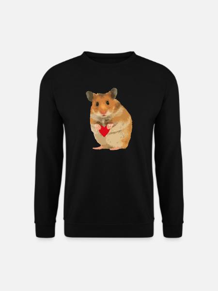 Hamster Menno with heart - Unisex Sweatshirt - black