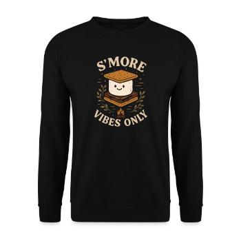 S'more Vibes Only - Campfire Pure Atmosphere - Unisex Sweatshirt - black - Front - Alina (178cm) & Michal (187cm)