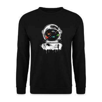 Fish in Astronaut Helmets – Fantasy Meets Space - Unisex Sweatshirt - black - Front - Alina (178cm) & Michal (187cm)