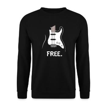 Guitare électrique Free Rock Music Design - Sweat-shirt Unisexe - noir - Devant - Alina (178cm) & Michal (187cm)