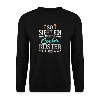 So sieht ein richtig cooler Küster aus - Unisex Pullover - Schwarz - Vorne - Alina (178cm) & Michal (187cm)