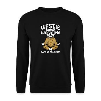 West highland white terrier meditates - Unisex Sweatshirt - black - Front - Alina (178cm) & Michal (187cm)
