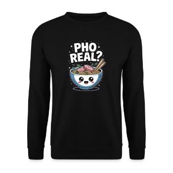 Pho Real Vietnamese Soup Pho - Unisex Sweatshirt - black - Front - Alina (178cm) & Michal (187cm)
