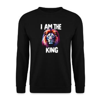 I am the King Lion - Unisex Sweatshirt - black - Front - Alina (178cm) & Michal (187cm)