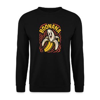 Funny Boonana Ghost Banana - Unisex Sweatshirt - black - Front - Alina (178cm) & Michal (187cm)