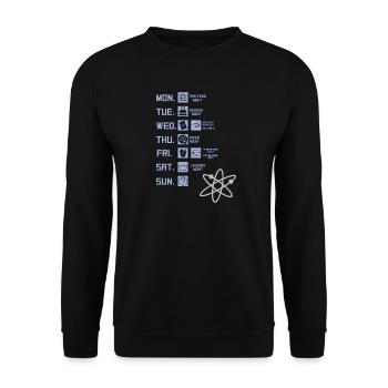 Retro Wöchentliche Planung Illustration - Unisex Pullover - Schwarz - Vorne - Alina (178cm) & Michal (187cm)
