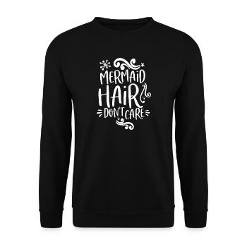 Mermaid hair don´t care Meerjungfrau - Unisex Sweatshirt - black - Front - Alina (178cm) & Michal (187cm)