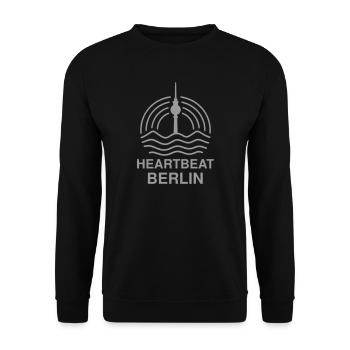 Heartbeat Berlin – Urban Vibes Design - Unisex Sweatshirt - black - Front - Alina (178cm) & Michal (187cm)