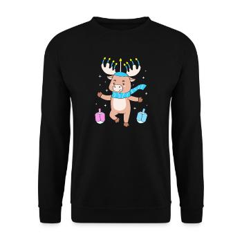 Hanoukka Hanoukka Hanoucca - Sweat-shirt Unisexe - noir - Devant - Alina (178cm) & Michal (187cm)