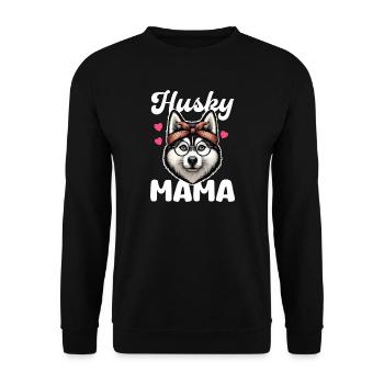 Husky Mama Bandana Glasses - Unisex Sweatshirt - black - Front - Alina (178cm) & Michal (187cm)