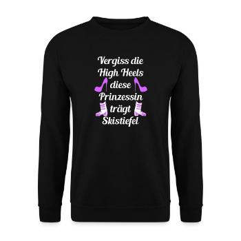 La princesse porte des chaussures de ski – Ski Saying Women - Sweat-shirt Unisexe - noir - Devant - Alina (178cm) & Michal (187cm)