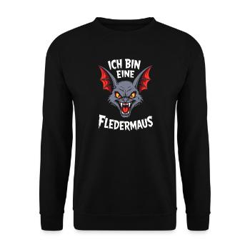 Fledermaus Kostüm Halloween Karneval gruselig böse - Unisex Pullover - Schwarz - Vorne - Alina (178cm) & Michal (187cm)