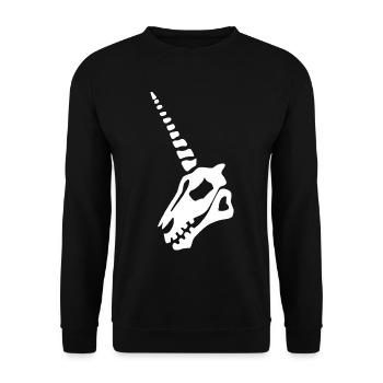 White Unicorn Skull - Unisex Sweatshirt - black - Front - Alina (178cm) & Michal (187cm)