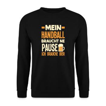 Handballspieler Handball Handballer Geschenke - Unisex Pullover - Schwarz - Vorne - Alina (178cm) & Michal (187cm)