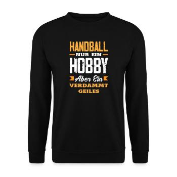 Handballspieler Handball Handballer Geschenke - Unisex Pullover - Schwarz - Vorne - Alina (178cm) & Michal (187cm)