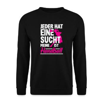 Handballspieler Handball Handballer Geschenke - Unisex Pullover - Schwarz - Vorne - Alina (178cm) & Michal (187cm)