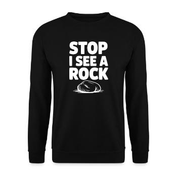 Stop I See a Rock - Unisex Sweatshirt - black - Front - Alina (178cm) & Michal (187cm)