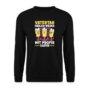 Lustiges Vatertag Geschenk Papa Bier - Unisex Pullover - Schwarz - Vorne - Alina (178cm) & Michal (187cm)