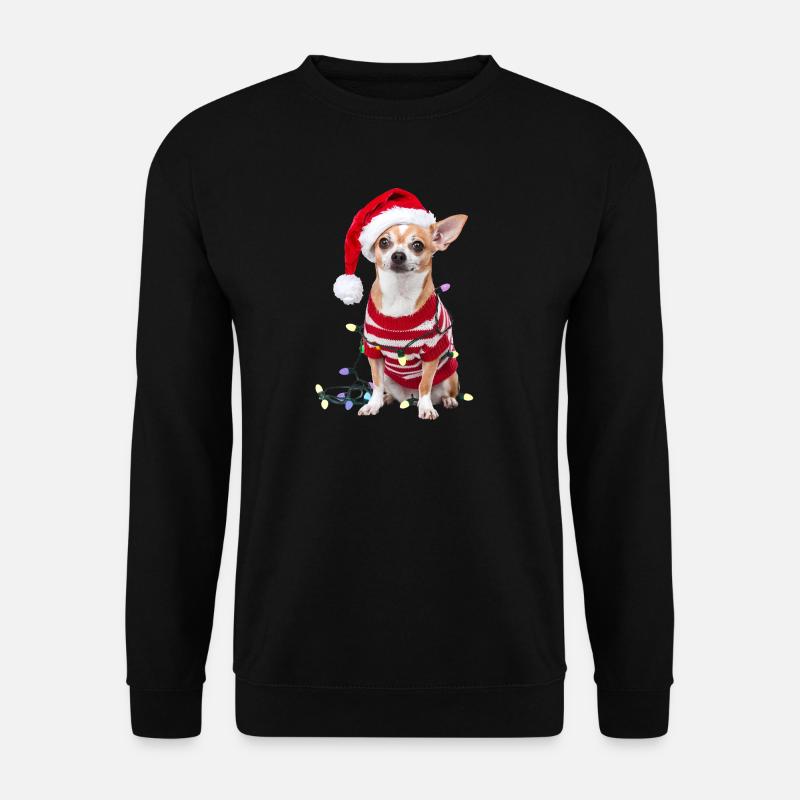 Chihuahua Weihnachten Weihnachtspullover Hund süß - Unisex Pullover - Schwarz